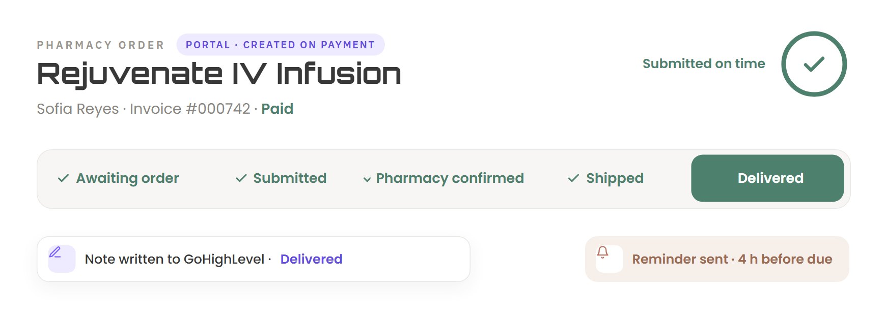 Beyond Remedy portal: pharmacy orders screen